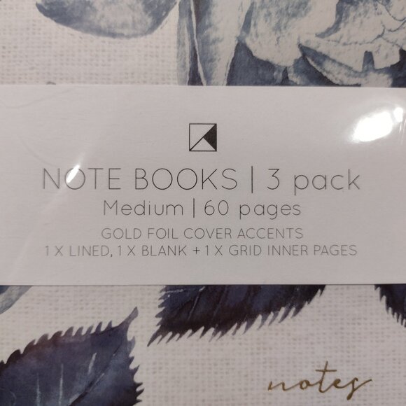NWT! Notebook/Journal Set, 3ct in 3 Different Styles - Lined, Blank, Grid - Picture 2 of 2